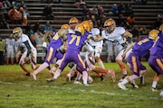 Bay City Central nd Bay City Western square off during a high school football game at Bay City Central High School on Friday, Oct. 20, 2023. Bay City Western won the game over Bay City Central, 49-12. (Nico Mendoza | For MLive.com)