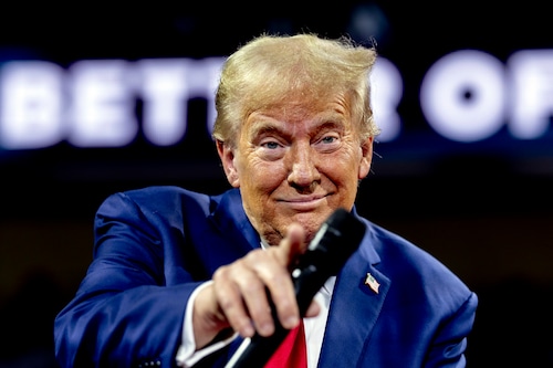 Former President Donald J. Trump draws thousands for town hall in Flint