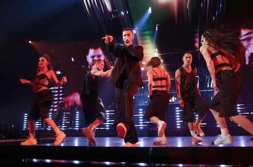 Justin Timberlake performing during his “The Forget Tomorrow World Tour”