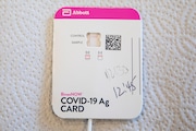 A negative result on a COVID-19 rapid test, the test takes fifteen minutes to process. (Joel Bissell | MLive.com)