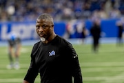 Detroit Lions defensive coordinator Aaron Glenn walks onto the field before last regular season game against the Minnesota Vikings on Sunday, Jan. 7, 2024 at Ford Field in Detroit.