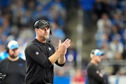 Detroit Lions head coach Dan Campbell watches from the sideline during the second half of an NFL football game against the Minnesota Vikings, Sunday, Jan. 7, 2024, in Detroit.